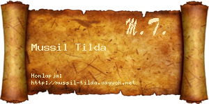 Mussil Tilda névjegykártya